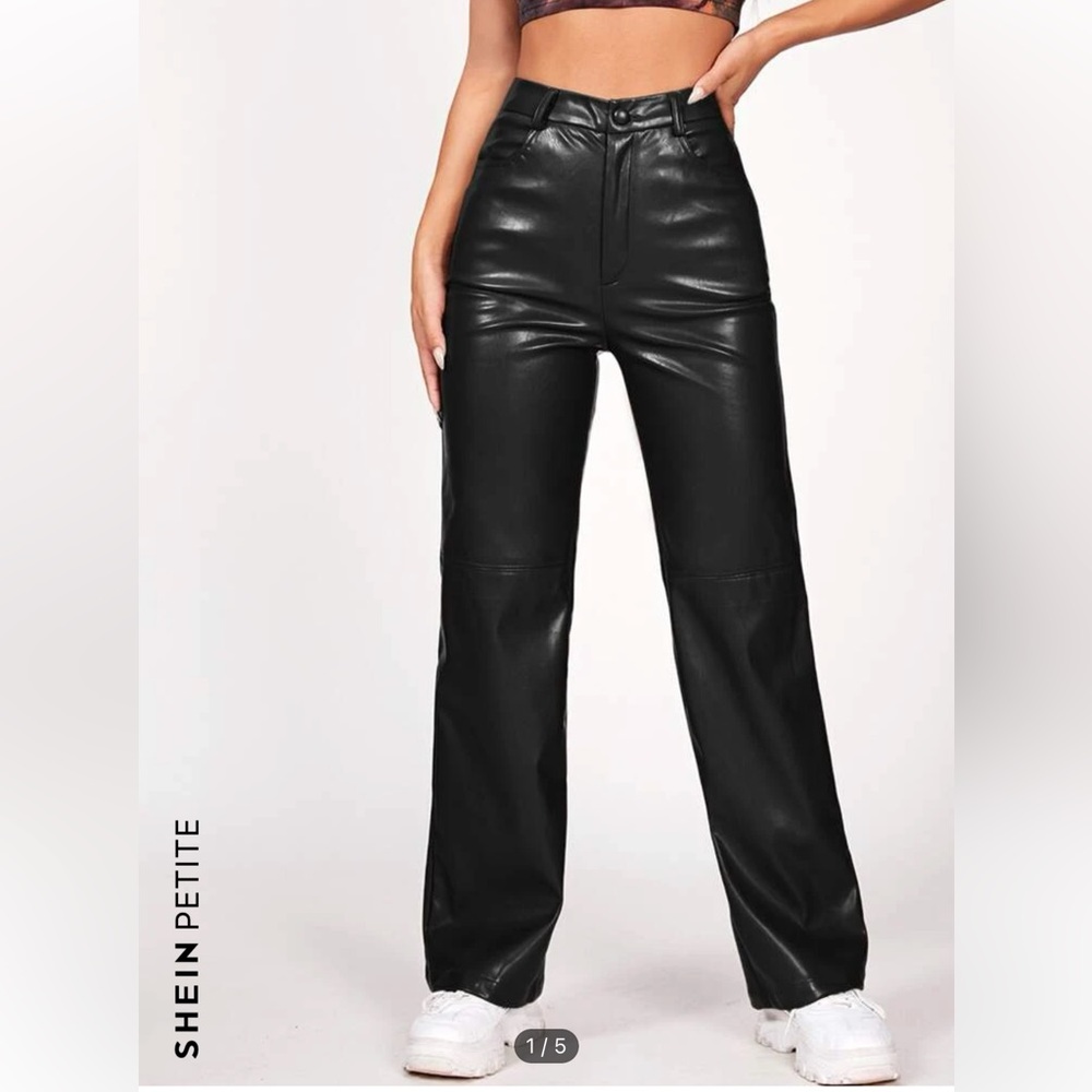 Faux leather pants